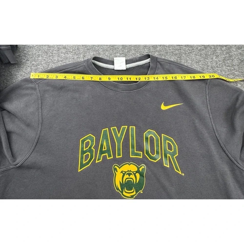 Nike Baylor Bears Sweatshirt Mens Sz XL Gray Nike Club Fleece Crew Pullover NCAA